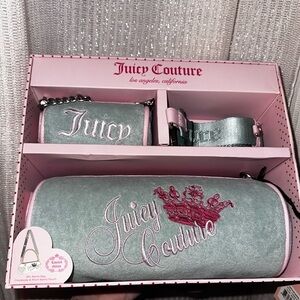 Juicy Couture Pink and Blue/Green Barrel bag box set